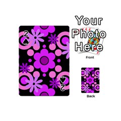 Flowers Pearl And Donuts Lilac Blush Pink Magenta Black  Playing Cards 54 Designs (mini) by Mazipoodles