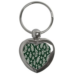 Leaves Foliage Plants Pattern Key Chain (heart)