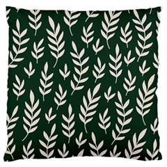 Leaves Foliage Plants Pattern Large Premium Plush Fleece Cushion Case (one Side) by Ravend