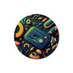 Abstract Pattern Background Rubber Coaster (round)