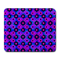 Bitesize Flowers Pearls And Donuts Strawberry Raspberry Blueberry Black Large Mousepad
