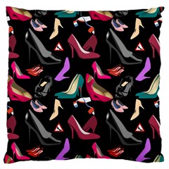 Heels Shoes Pattern Feminine Art Large Premium Plush Fleece Cushion Case (two Sides)