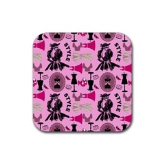 Fashion Girl Newyork Bts Nft Rubber Coaster (square) by Ravend