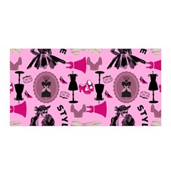 Fashion Girl Newyork Bts Nft Satin Wrap 35  X 70 