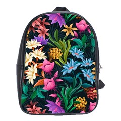 Floral Print  School Bag (xl) by BellaVistaTshirt02