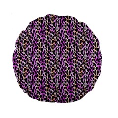 Leopard Standard 15  Premium Round Cushions by DinkovaArt