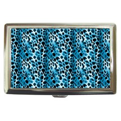 Blue Leopard Cigarette Money Case by DinkovaArt