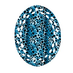 Blue Leopard Ornament (Oval Filigree)