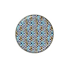 Blue Beige Leopard Hat Clip Ball Marker by DinkovaArt