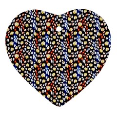 Colorful Leopard Heart Ornament (two Sides) by DinkovaArt