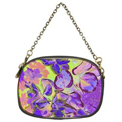 Purple Leaves Chain Purse (one Side) by DinkovaArt