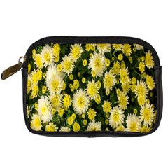 Autumn Background Closeup Flowers Digital Camera Leather Case by artworkshop