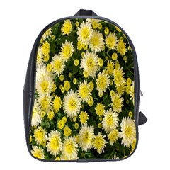 Autumn Background Closeup Flowers School Bag (large) by artworkshop