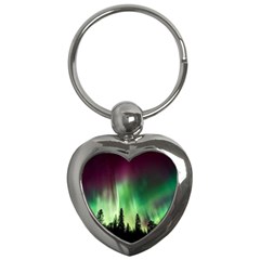 Aurora Borealis Northern Lights Nature Key Chain (heart)