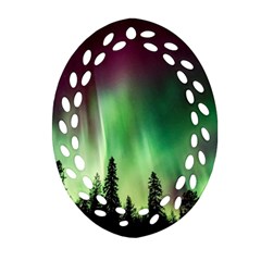 Aurora Borealis Northern Lights Nature Oval Filigree Ornament (two Sides) by Ravend