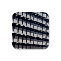 Balcony Pattern Rubber Square Coaster (4 Pack)