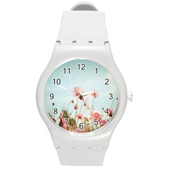 Cosmos Flower Blossom In Garden Round Plastic Sport Watch (m) by artworkshop