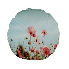 Cosmos Flower Blossom In Garden Standard 15  Premium Round Cushions by artworkshop