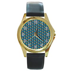 Evita Pop Art Style Graphic Motif Pattern Round Gold Metal Watch by dflcprintsclothing