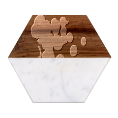 Design Microbiology Wallpaper Marble Wood Coaster (hexagon)  by artworkshop