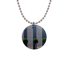 Exterior Building Pattern 1  Button Necklace by artworkshop