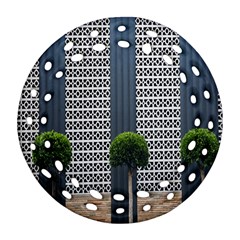 Exterior Building Pattern Round Filigree Ornament (two Sides) by artworkshop