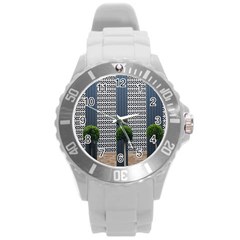 Exterior Building Pattern Round Plastic Sport Watch (l) by artworkshop