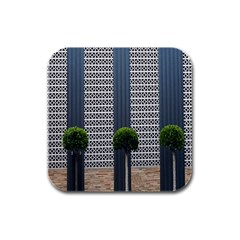 Exterior-building-pattern Rubber Square Coaster (4 Pack)
