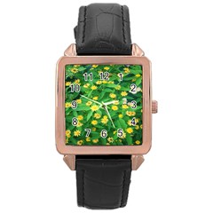 Flower Plant Spring Rose Gold Leather Watch  by artworkshop