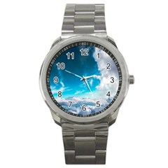 Landscape Sky Clouds Hd Wallpaper Sport Metal Watch by artworkshop