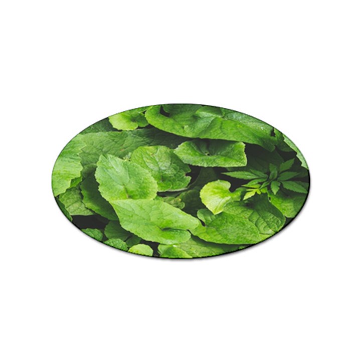 Layered plant leaves iphone wallpaper Sticker (Oval)