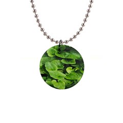 Layered Plant Leaves Iphone Wallpaper 1  Button Necklace by artworkshop