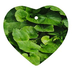 Layered Plant Leaves Iphone Wallpaper Heart Ornament (two Sides) by artworkshop