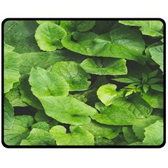 Layered Plant Leaves Iphone Wallpaper One Side Fleece Blanket (medium) by artworkshop