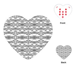 Black And White Tribal Print Pattern Playing Cards Single Design (heart) by dflcprintsclothing