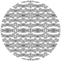 Black And White Tribal Print Pattern Wooden Puzzle Round by dflcprintsclothing