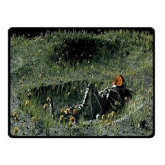 Astronaut Lying In Flowers Fantasy Fleece Blanket (small) by artworkshop