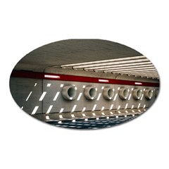 Patterned Tunnels On The Concrete Wall Oval Magnet by artworkshop