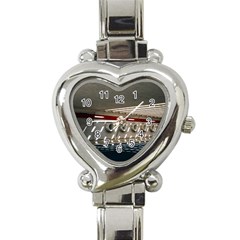 Patterned Tunnels On The Concrete Wall Heart Italian Charm Watch by artworkshop