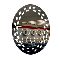 Patterned Tunnels On The Concrete Wall Ornament (oval Filigree) by artworkshop