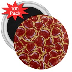 Cookies With Strawberry Jam Motif Pattern 3  Magnets (100 Pack) by dflcprintsclothing