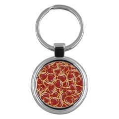 Cookies With Strawberry Jam Motif Pattern Key Chain (round) by dflcprintsclothing
