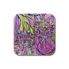 Abstract Intarsio Rubber Square Coaster (4 Pack)