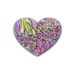 Abstract Intarsio Rubber Heart Coaster (4 Pack) by kaleidomarblingart