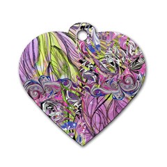 Abstract Intarsio Dog Tag Heart (one Side) by kaleidomarblingart