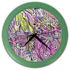 Abstract Intarsio Color Wall Clock by kaleidomarblingart