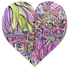 Abstract Intarsio Wooden Puzzle Heart by kaleidomarblingart