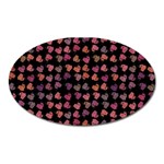 Mixed Colors Flowers Motif Pattern Oval Magnet Front