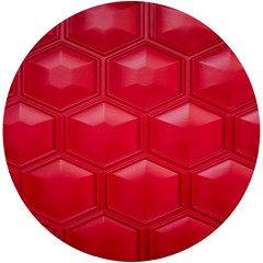 Red Textured Wall Uv Print Round Tile Coaster
