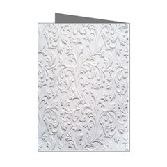 Plaster Background Floral Pattern Mini Greeting Cards (pkg Of 8) by artworkshop